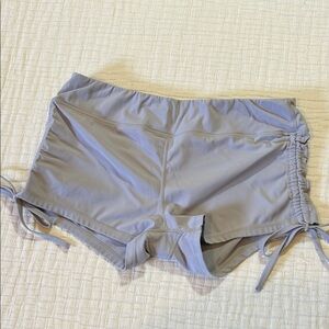 Light gray Ruched Side Swim Shorts